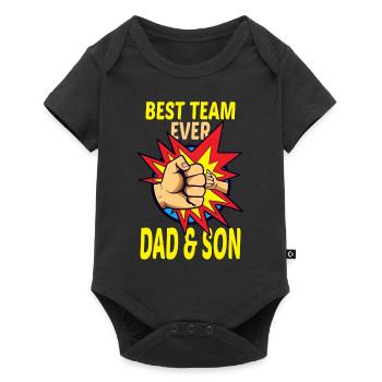 Père et fils Meilleure équipe pour toujours cadeau papa - Body à manches courtes Premium Bébé - noir - Devant