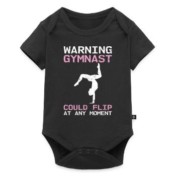 Warning Gymnast Could Flip At Any Moment Stand mains - Body à manches courtes Premium Bébé - noir - Devant