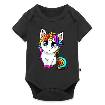 Petite licorne triste - Body à manches courtes Premium Bébé - noir - Devant