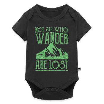 NOT ALL WHO WANDER ARE LOST Hiking Outdoor Wandern - Baby Premium short-sleeve bodysuit - black - Front