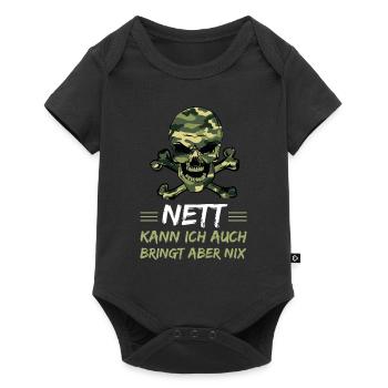 Nett kann ich auch bringt aber nix Bürohumor - Baby Premium Kurzarmbody - Schwarz - Vorne
