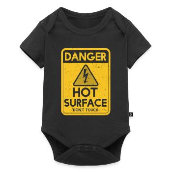 Danger Hot Surface Don't Touch Humor - Baby Premium short-sleeve bodysuit - black - Front