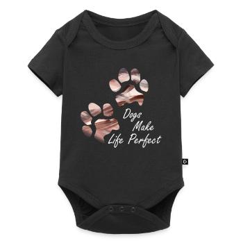 Empreintes de pattes pattes pattes chien chien - Body à manches courtes Premium Bébé - noir - Devant