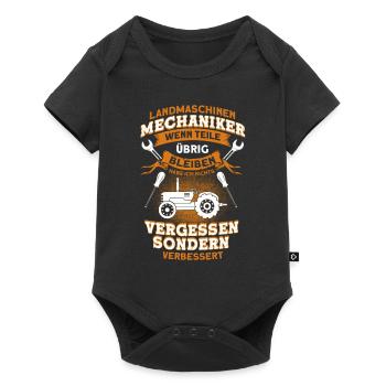 Landmaschinen Mechaniker Traktor Spruch - Baby Premium Kurzarmbody - Schwarz - Vorne