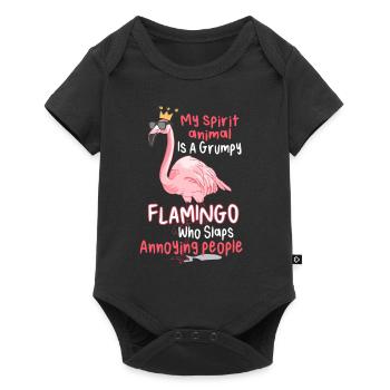 My Spirit Animal Is A Grumpy Flamingo - Body à manches courtes Premium Bébé - noir - Devant