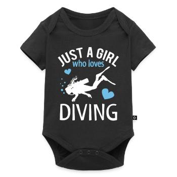 Diver Diving Girl Ladies Gift - Baby Premium short-sleeve bodysuit - black - Front