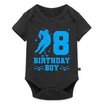 8th Birthday Young Ice Hockey Kids 8 Years Party - Baby Premium short-sleeve bodysuit - black - Front