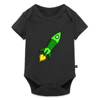 Fusée verte - Body à manches courtes Premium Bébé - noir - Devant