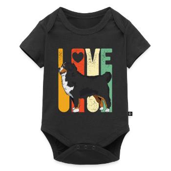 Love Bernese Mountain Dog T Shirt Retro Love Berne - Body à manches courtes Premium Bébé - noir - Devant