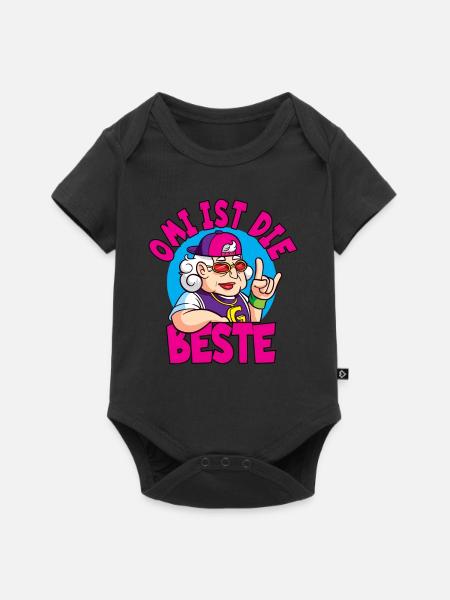 Omi ist die Beste für die beste Oma - Baby Premium Kurzarmbody - Schwarz