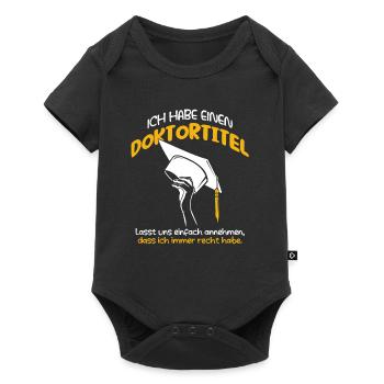Doktor Doktortitel Doktorhut Doktorand Geschenk - Baby Premium Kurzarmbody - Schwarz - Vorne