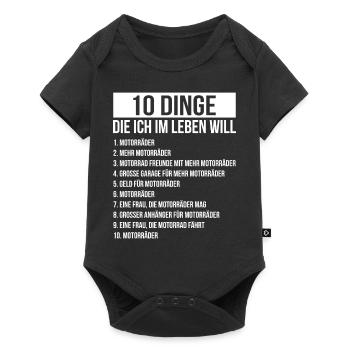 Dinge die ich im Leben Will Motorräder Bikes - Baby Premium Kurzarmbody - Schwarz - Vorne