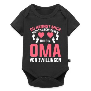Großmutter Von Zwillingen Oma - Baby Premium Kurzarmbody - Schwarz - Vorne