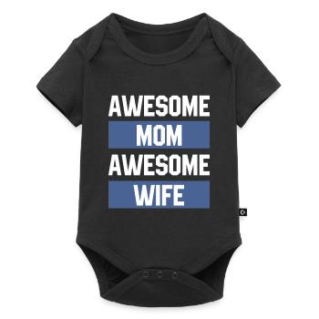 Awesome Mom Awesome Wife - Mothers's Day Gift - Baby Premium short-sleeve bodysuit - black - Front