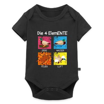 The 4 ElemENTE Ducks Duck Fire Water - Baby Premium short-sleeve bodysuit - black - Front