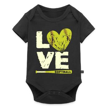I Love Softball, Softball - Baby Premium short-sleeve bodysuit - black - Front