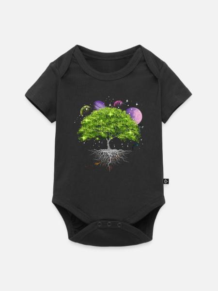 Arbre de la galaxie de la vie, planètes, système solaire, - Body à manches courtes Premium Bébé - noir