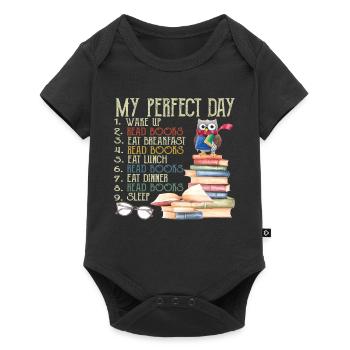 My Perfect Day Read Books Funny Reading Gift - Body à manches courtes Premium Bébé - noir - Devant