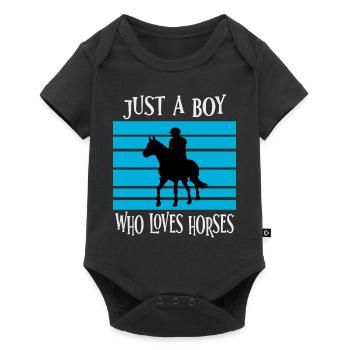 Only a boy who loves horses - Baby Premium short-sleeve bodysuit - black - Front
