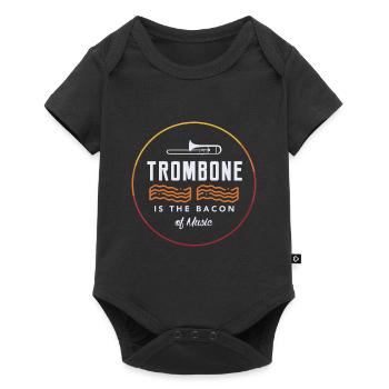 Posaune Musik Ohrkester Geschenk - Baby Premium Kurzarmbody - Schwarz - Vorne