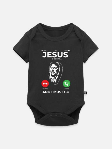 Jesus Katholisches Christliches Geschenk - Baby Premium Kurzarmbody - Schwarz