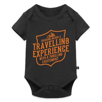 TREKKING SPRUCH Hiking Outdoor Hiking Funny - Baby Premium short-sleeve bodysuit - black - Front