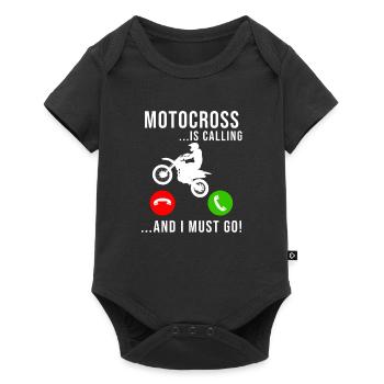 Motocross Is Calling Funny Pilote de motocross - Body à manches courtes Premium Bébé - noir - Devant