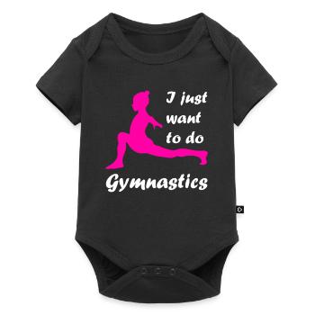 Gymnaste handstand gymnastique - Body à manches courtes Premium Bébé - noir - Devant