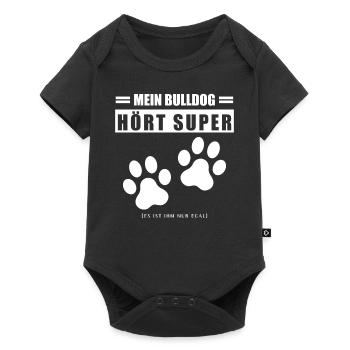 Bulldog - Baby Premium Kurzarmbody - Schwarz - Vorne