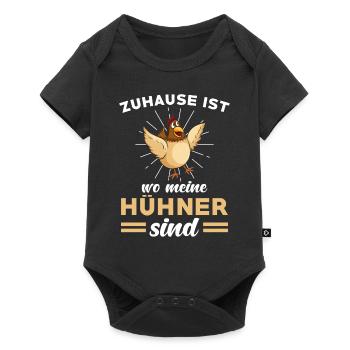 Zuhause ist wo meine Hühner sind - Baby Premium Kurzarmbody - Schwarz - Vorne