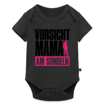 Attention Maman Au Sondeln Drôle de Mère Sondel - Body à manches courtes Premium Bébé - noir - Devant