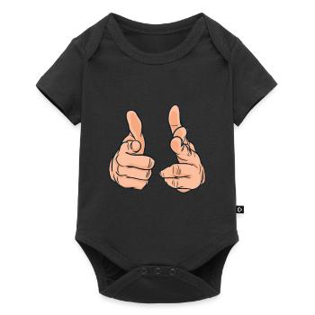 Hands Pointing fingers at you Finger pointing - Baby Premium short-sleeve bodysuit - black - Front