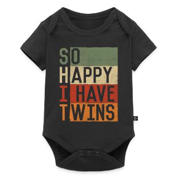 Si heureux, Que J’ai des jumeaux, - Body à manches courtes Premium Bébé - noir - Devant