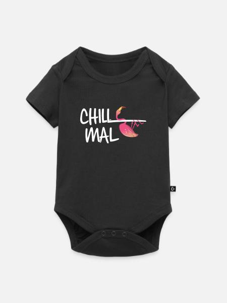 Chill Mal Flamingo - Baby Premium Kurzarmbody - Schwarz