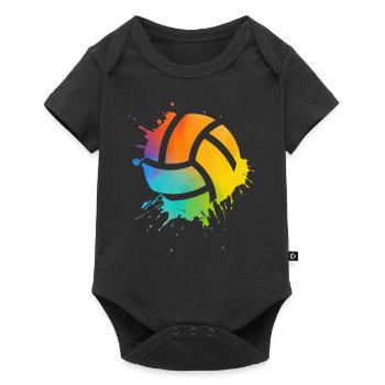 Beach Volleyball Player Volleyballer Farbklecks - Baby Premium short-sleeve bodysuit - black - Front