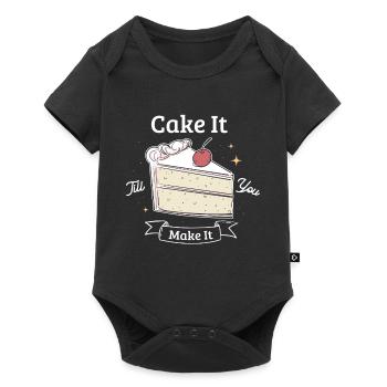 Backen Bäcker Geschenk - Baby Premium Kurzarmbody - Schwarz - Vorne