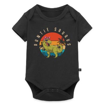 Tante Saurus, dinosaure, tante, Tante Drôle - Body à manches courtes Premium Bébé - noir - Devant