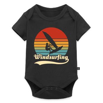Planche à voile Rétro Vintage - Body à manches courtes Premium Bébé - noir - Devant