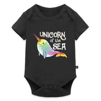 Narwhal - Unicorns of the Sea - Beach Summer Art - Baby Premium Kurzarmbody - Schwarz - Vorne
