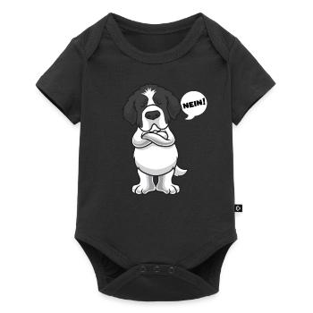 Sturer Schwarz Weißer Neufundländer - Baby Premium Kurzarmbody - Schwarz - Vorne