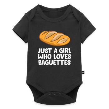 Juste une fille qui aime les baguettes - Body à manches courtes Premium Bébé - noir - Devant