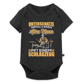 Schlagzeug Schlagzeuger Schlagzeug Sticks Musik - Baby Premium Kurzarmbody - Schwarz - Vorne