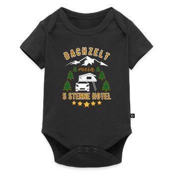 Dachzelt Mein 5 Sterne Hotel Camping Urlaub Spruch - Baby Premium Kurzarmbody - Schwarz - Vorne