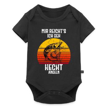 Hecht Angeln Angler Pike - Baby Premium Kurzarmbody - Schwarz - Vorne
