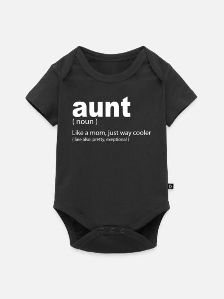 Grappige tante Quote tante Definitie - Premium babyrompertje met korte mouwen  - zwart