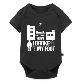Pied Cassé fracture du pied cadeau enfant Parkour - Body à manches courtes Premium Bébé - noir - Devant