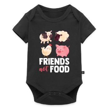 Vegan - Body à manches courtes Premium Bébé - noir - Devant