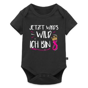8 Geburtstag 8 Jahre alt Geschenkidee Geschenk - Baby Premium Kurzarmbody - Schwarz - Vorne