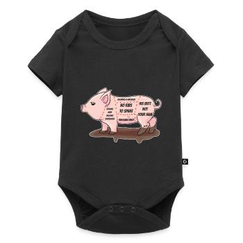 Vegan Pig Parts Anti Butcher - Body à manches courtes Premium Bébé - noir - Devant