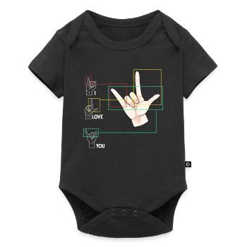 Langue des signes Signes signes SIGNES ASL Je t’aime - Body à manches courtes Premium Bébé - noir - Devant